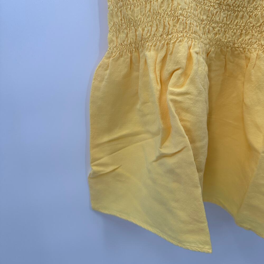 EVEREVE Cloth & Stone NWT Smocked Linen Tank in Yellow // XS - Picture 7 of 12